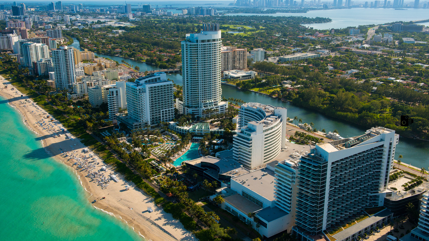 Майами с высоты птичего полета City Miami