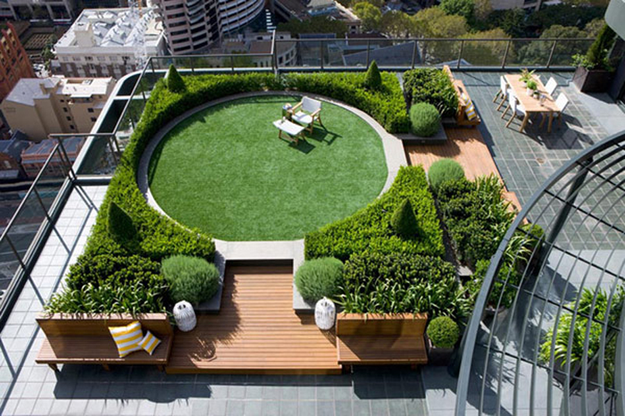 Варианты декоративных посадок и украшения на крыше многоэтажек. organize a Roof Garden