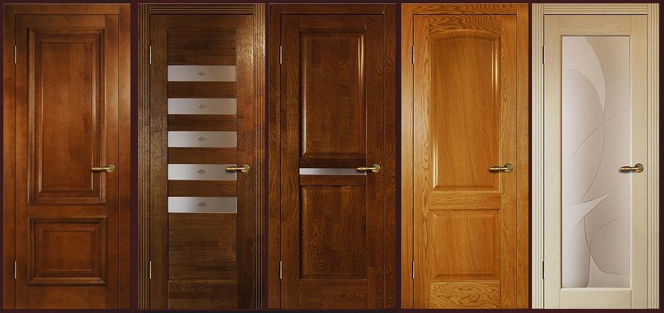 Внешний вид массивных дверей из дерева. doors from solid