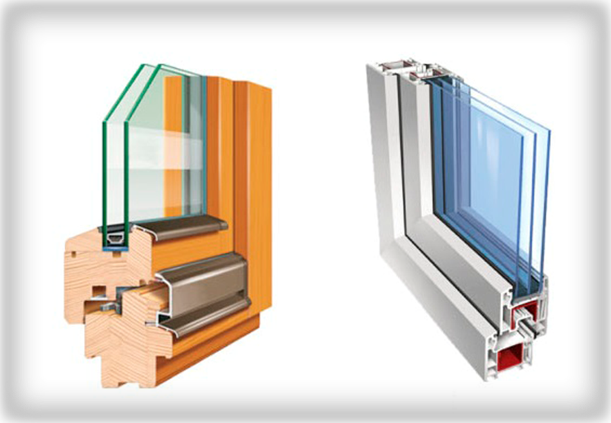 Рама окна в разрезе: сравнение дерево и пластик. Windows plastic